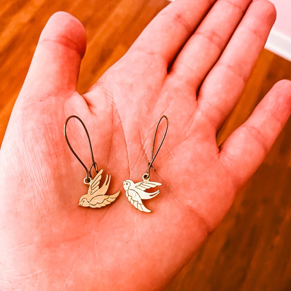 14 k gold Sparrow earrings